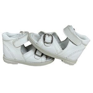 Little Girls/Baby Minimen White Leather Sandals Euro 21 US 5.5